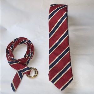 Gant-Belt and Tie-Red/Blue